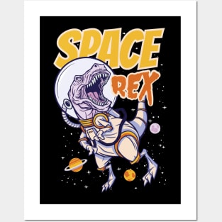 Awesome Funny Space T Rex Dinosaur Astronut Gift For Dinosaur Lover Posters and Art